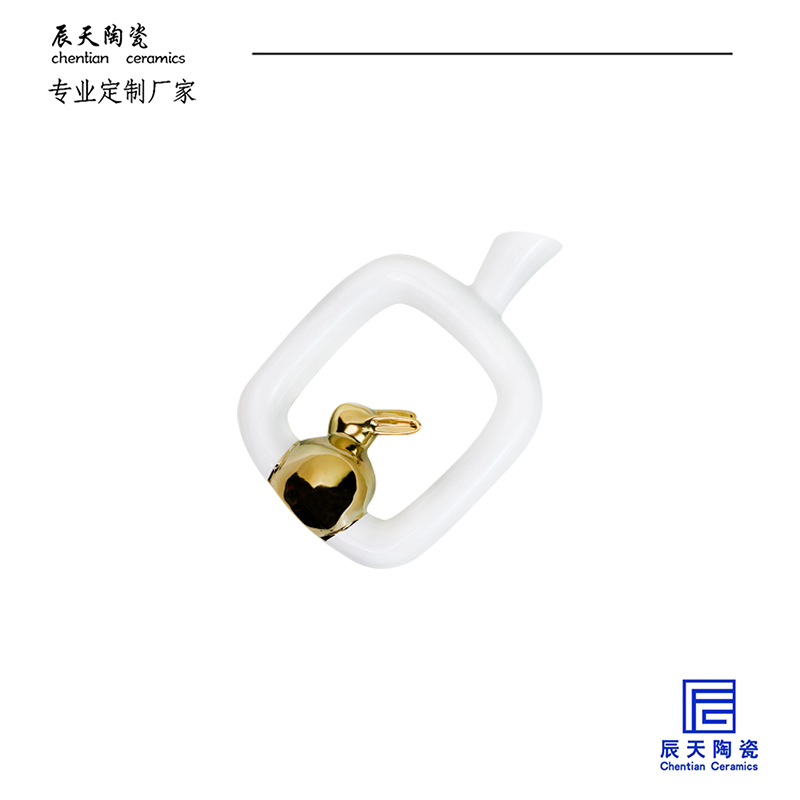 <b>客戶定制 創意異形玉兔陶瓷花瓶</b>